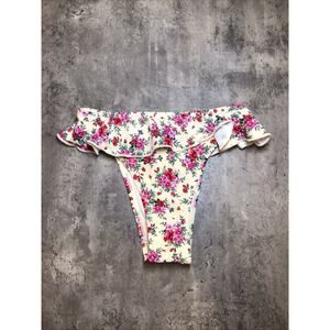 Pink and White floral Bottom Bikini XS